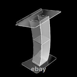 Acrylic Clear Podium Transparent Church Pulpit Plexiglass Lectern Stand Weddin