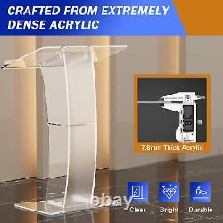 Acrylic Clear Podium Transparent Church Pulpit Plexiglass Lectern Stand Weddin