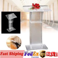 Acrylic Clear Podium Transparent Church Pulpit Plexiglass Lectern Stand Weddin