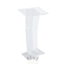 Acrylic Clear Podium Transparent Church Pulpit Plexiglass Lectern Stand Weddin