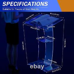 Acrylic Clear Podium Transparent Church Pulpit Plexiglass Lectern Stand Weddin