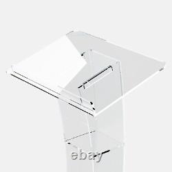 Acrylic Clear Podium Transparent Church Pulpit Plexiglass Lectern Stand Weddin