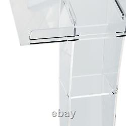 Acrylic Clear Podium Transparent Church Pulpit Plexiglass Lectern Stand Weddin