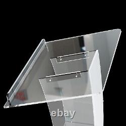 Acrylic Clear Podium Transparent Church Pulpit Plexiglass Lectern Stand Weddin