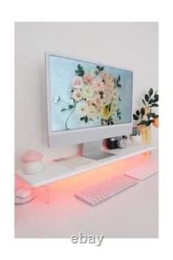 Bamboo Monitor Stand Riser with Acrylic Legs for Desk, 31.5 Inches D. Fast Ship