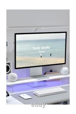 Bamboo Monitor Stand Riser with Acrylic Legs for Desk, 31.5 Inches D. Fast Ship