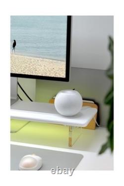 Bamboo Monitor Stand Riser with Acrylic Legs for Desk, 31.5 Inches D. Fast Ship