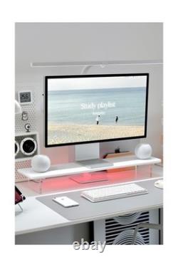 Bamboo Monitor Stand Riser with Acrylic Legs for Desk, 31.5 Inches D. Fast Ship