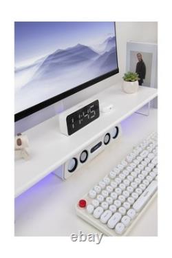 Bamboo Monitor Stand Riser with Acrylic Legs for Desk, 31.5 Inches D. Fast Ship