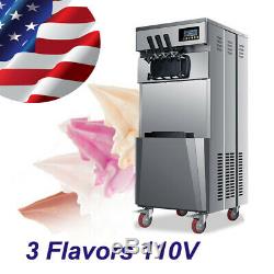 Brand New 110V Floor standing commercial soft ice cream machine for sale-US Ship