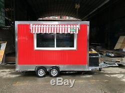 Brand New 3Mx1.8M Concession Stand Trailer Mobile Kitchen & Canopy Ship By Sea