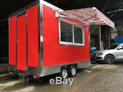Brand New 3Mx1.8M Concession Stand Trailer Mobile Kitchen & Canopy Ship By Sea