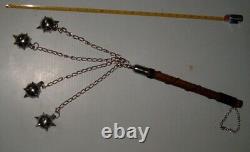 COLLECTABLE MEDIEVAL 4 BALL BATTLE FLAIL / MACE WithSTAND, MIDDLE AGES, FREE SHIP