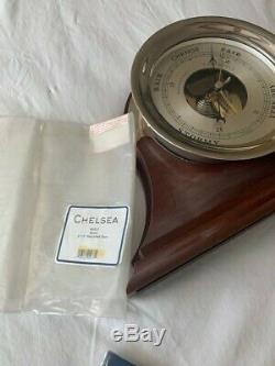 Chelsea Clock 8 1/2 Ship's Bell Barometer Nickel Finish with Stand