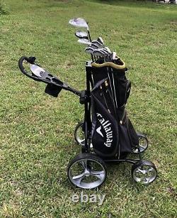 Clever Caddie Push Pull 4-wheel Golf Cart, blk, with Umbrella Stand, Free Shipping