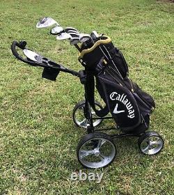 Clever Caddie Push Pull 4-wheel Golf Cart, blk, with Umbrella Stand, Free Shipping