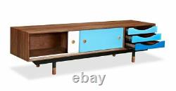Color Theory Media Cabinet TV Stand Mid Century Modern 71 Free shipping in USA