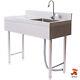 Commercial Sink Stainless Steel Kitchen Utility Sink 1 Compartment & Prep Table