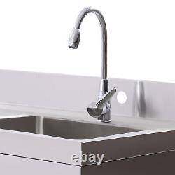 Commercial Sink Stainless Steel Kitchen Utility Sink 1 Compartment & Prep Table