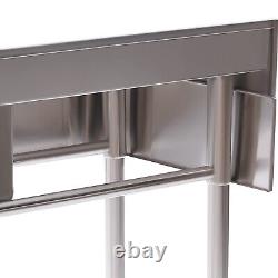 Commercial Sink Stainless Steel Kitchen Utility Sink 1 Compartment & Prep Table