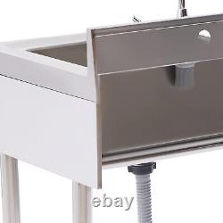 Commercial Sink Stainless Steel Kitchen Utility Sink 1 Compartment & Prep Table