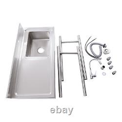 Commercial Sink Stainless Steel Kitchen Utility Sink 1 Compartment & Prep Table