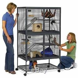 Critter Nation Double Unit Deluxe Animal Cage With Stand US Warehouse Fast Ship