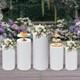 Cylinder Stands For Party-set Of 5 White Cylinder Pedestal Stand Decoration