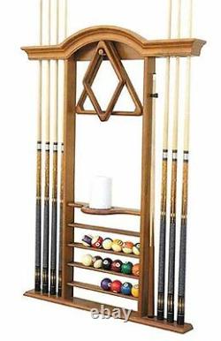 Deluxe Wall Hanging Billiard Cue Rack Stand Free Shipping