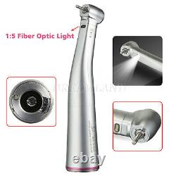 Dental 15 Fiber Optic LED Contra Angle Handpiece Red Ring Electric For NSK GD