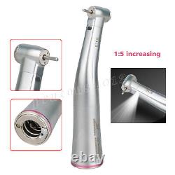 Dental 15 Increasing Optic LED Contra Angle Handpiece E-type Fit NSK FG Burs Or