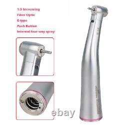Dental 15 Increasing Optic LED Contra Angle Handpiece E-type Fit NSK FG Burs Or