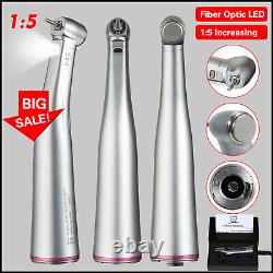 Dental 15 LED Fiber Optic Contra Angle Handpiece fit NSK Bien Aire Red Ring