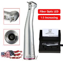 Dental 15 LED Fiber Optic Contra Angle Handpiece fit NSK Bien Aire Red Ring