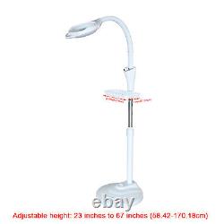 Diopter LED Facial Magnifying Floor Stand Lamp Lens Light Salon Magnifier 16X