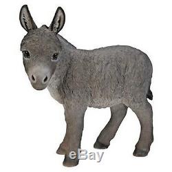 Donkey Foal Standing Realistic Life Like Home Garden Decor Statue Free Shipping