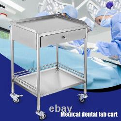 Double-layer Stainless Steel Laboratory Vehicle Dental Medical Carts Stand New