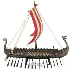 Dragon Headed Viking Museum Replica Model Ship with Display Stand new