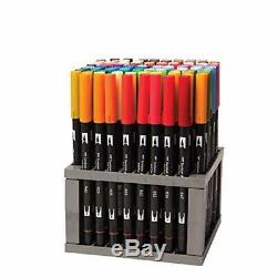 Dual Brush Pen Art Markers 96 Color Set Desk Stand Tombow New Free Shipping