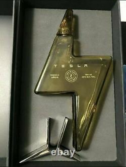 EMPTY TESLA TEQUILA BOTTLE with Stand (Elon Musk) COLLECTIBLE IN HAND + FREE SHIP