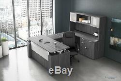 Electric Height Adjustable STAND UP U SHAPED DESK and Hutch SET in Many Colors