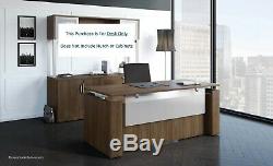 Electric Height Adjustable Stand Up EXECUTIVE DESK in White Gray Walnut and More