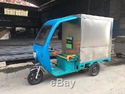 Electric Tricycle Churros Coffee Concession Stand Trailer Kitchen Shipped By Sea