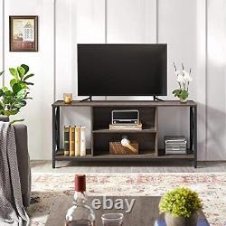 Entertainment Center Industrial Tv Stand Tables for 65 Inch Taupe Wood