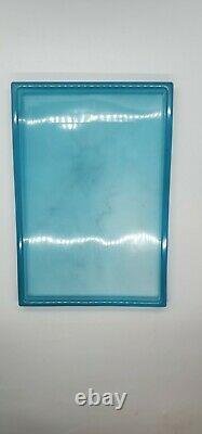 Epoxy Resin Poured Handmade Serving Rolling Tray Blue Free Shipping New Art
