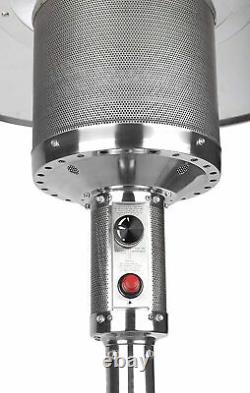 Fire Sense 46,000 BTU Patio Heater Stainless Steel with Wheels NEW SHIP FAST