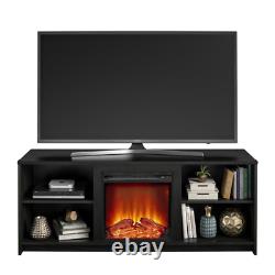 Fireplace TV Stand for Tvs up to 65, Black Oak Fast shipping