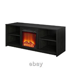 Fireplace TV Stand for Tvs up to 65, Black Oak Fast shipping