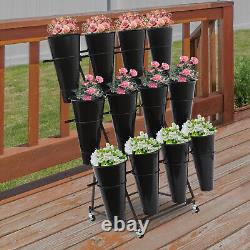 Flower Display Stand, 3-tier Flower Holder, Flower Display Stand with 12 Pieces