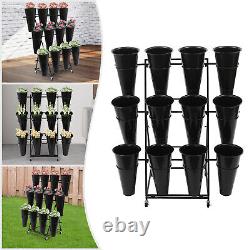 Flower Display Stand, 3-tier Flower Holder, Flower Display Stand with 12 Pieces